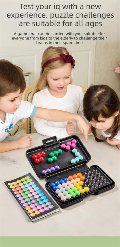 Black Rectangular Smart XO Puzzle â€” A portable logic game suitable , featuring numerous levels and crafted from ABS material.