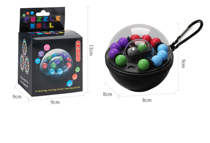 Black Spherical Spinning Magic Beads 3D Puzzle â€“ A portable puzzle logic game suitable it features numerous levels and is made of ABS material.