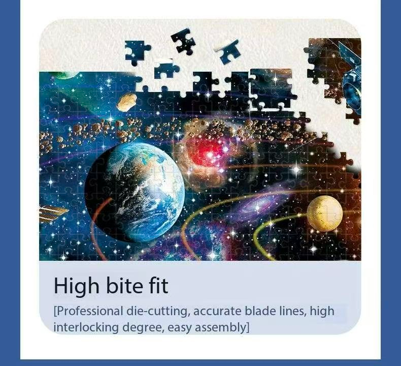 3 PCS 1000 Piece Jigsaw Puzzle for Adults - Animal & Landscape Art Design, Stress Relief Brain Game - Premium Quality Paper Puzzle for Teens Adults Ages 14+ ã€Space+home+lakeã€‘