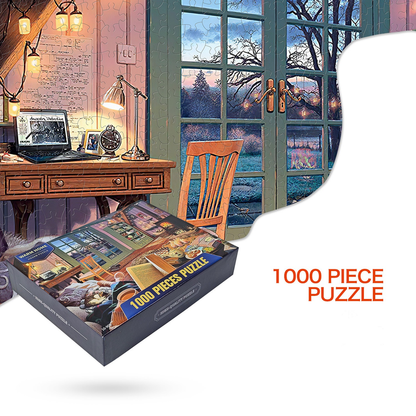 3 PCS 1000 Piece Jigsaw Puzzle for Adults - Animal & Landscape Art Design, Stress Relief Brain Game - Premium Quality Paper Puzzle for Teens Adults Ages 14+ ã€Space+home+lakeã€‘