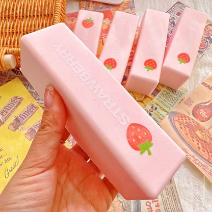 Strawberry Super Wet Soft Milk Bar Squishy Toy, Slow Rising PU Stress Relief Squeeze Stick, Ultra Soft Finger Sucking Decompression Toy,  Fidget Sensory Toy