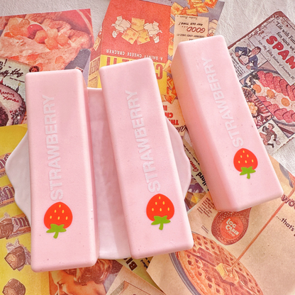 Strawberry Super Wet Soft Milk Bar Squishy Toy, Slow Rising PU Stress Relief Squeeze Stick, Ultra Soft Finger Sucking Decompression Toy,  Fidget Sensory Toy