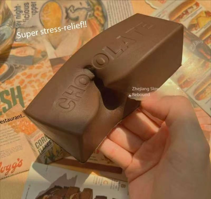 Chocolate Super Wet Soft Milk Bar Squishy Toy, Slow Rising PU Stress Relief Squeeze Stick, Ultra Soft Finger Sucking Decompression Toy,  Fidget Sensory Toy