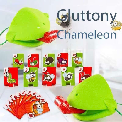 4 Player  Frog Tongue Game Lizard Mask Card Battle Family Board Game Parent-Child Interactive Party Game Silicone Material 4+ Years Educational Toy Memory Challenge