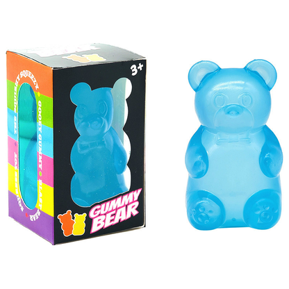 Blue Candy Gummy Bear Squishy Stress Relief Toy - Slow Rising Squeeze Fidget Toys, Soft TPR Sensory Toy for Anxiety Relief, Cute Kawaii Decompression Gift