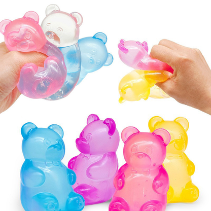 Blue Candy Gummy Bear Squishy Stress Relief Toy - Slow Rising Squeeze Fidget Toys, Soft TPR Sensory Toy for Anxiety Relief, Cute Kawaii Decompression Gift
