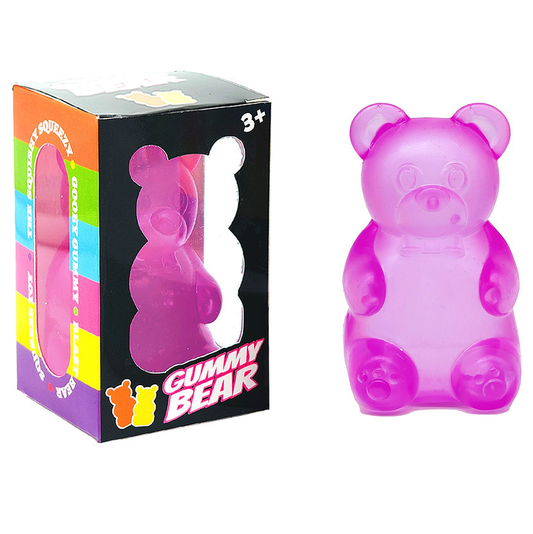 Purple Candy Gummy Bear Squishy Stress Relief Toy - Slow Rising Squeeze Fidget Toys, Soft TPR Sensory Toy for Anxiety Relief, Cute Kawaii Decompression Gift