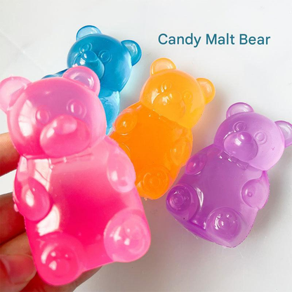 Purple Candy Gummy Bear Squishy Stress Relief Toy - Slow Rising Squeeze Fidget Toys, Soft TPR Sensory Toy for Anxiety Relief, Cute Kawaii Decompression Gift