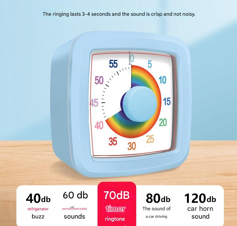Green Visual timer for kitchen â€“ a 60-minute rainbow countdown timer, silent operation, suitable for cooking, studying, and everyday tasks. Battery powered (batteries not included), made of ABS plastic