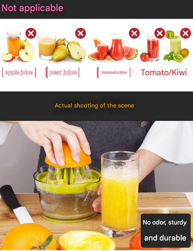 4-in-1 Manual Citrus Juicer with Grater and Egg Separator -Free Multi-Function Hand Press Lemon Orange Squeezer - Kitchen Gadget for Fresh Juice, Zest, and Cooking Prep