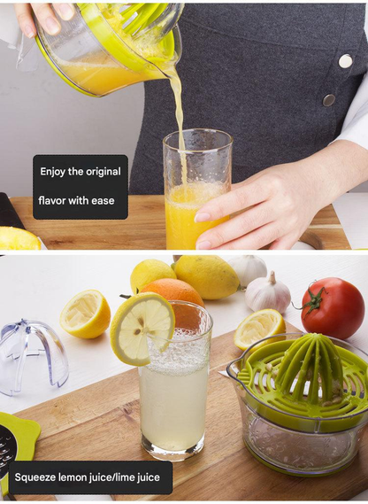 4-in-1 Manual Citrus Juicer with Grater and Egg Separator -Free Multi-Function Hand Press Lemon Orange Squeezer - Kitchen Gadget for Fresh Juice, Zest, and Cooking Prep