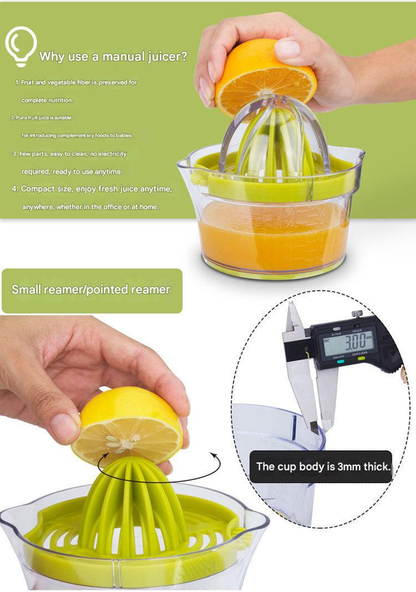 4-in-1 Manual Citrus Juicer with Grater and Egg Separator -Free Multi-Function Hand Press Lemon Orange Squeezer - Kitchen Gadget for Fresh Juice, Zest, and Cooking Prep