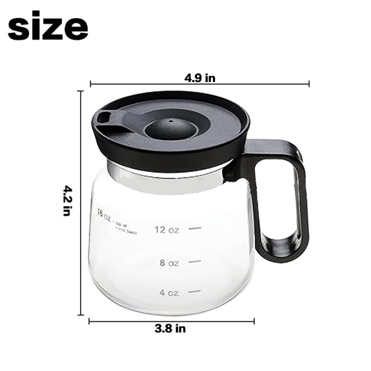 16oz Glass Coffee Mug with Handle and Straw Lid - Heat Resistant Borosilicate Glass Pitcher Cup with Measuring Scale - Large Capacity Clear Tea Cup for Hot Cold Beverages - Dishwasher Safe