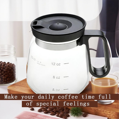 16oz Glass Coffee Mug with Handle and Straw Lid - Heat Resistant Borosilicate Glass Pitcher Cup with Measuring Scale - Large Capacity Clear Tea Cup for Hot Cold Beverages - Dishwasher Safe