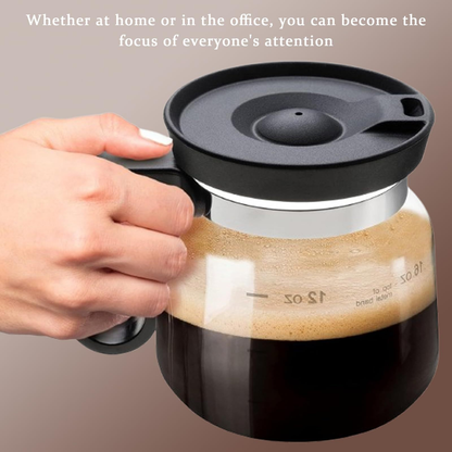16oz Glass Coffee Mug with Handle and Straw Lid - Heat Resistant Borosilicate Glass Pitcher Cup with Measuring Scale - Large Capacity Clear Tea Cup for Hot Cold Beverages - Dishwasher Safe