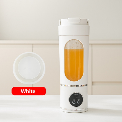 White 3.7V Portable Blender 700ml Wireless Juicer Cup - 12 Blade USB Rechargeable Smoothie Maker with LED Display - Personal Fruit Mixer with Safety Lock - BPA Free Travel Blender for Home Office Outdoor