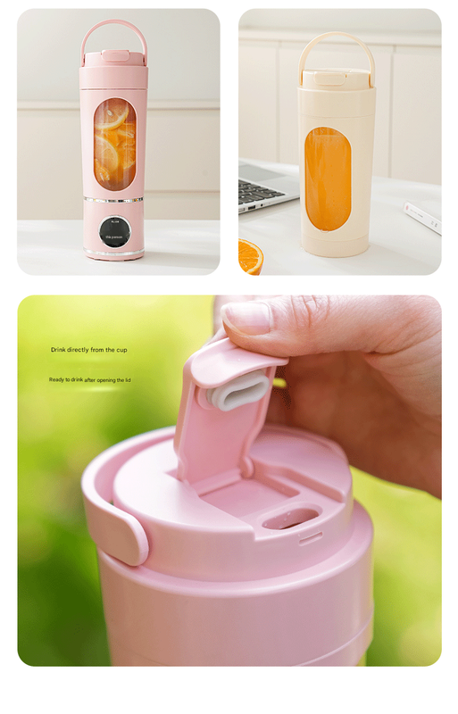 Pink 3.7V Portable Blender 700ml Wireless Juicer Cup - 12 Blade USB Rechargeable Smoothie Maker with LED Display - Personal Fruit Mixer with Safety Lock - BPA Free Travel Blender for Home Office Outdoor