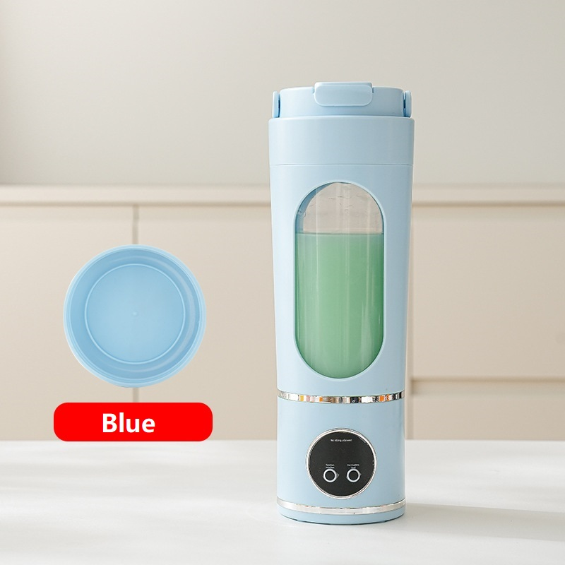 Blue 3.7V Portable Blender 700ml Wireless Juicer Cup - 12 Blade USB Rechargeable Smoothie Maker with LED Display - Personal Fruit Mixer with Safety Lock - BPA Free Travel Blender for Home Office Outdoor
