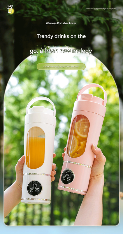Black 7.4V Portable Blender 700ml Wireless Juicer Cup - 12 Blade USB Rechargeable Smoothie Maker with LED Display - Personal Fruit Mixer with Safety Lock - BPA Free Travel Blender for Home Office Outdoor