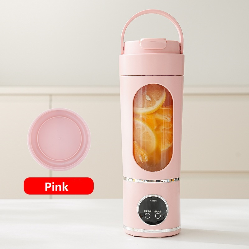Pink 7.4V Portable Blender 700ml Wireless Juicer Cup - 12 Blade USB Rechargeable Smoothie Maker with LED Display - Personal Fruit Mixer with Safety Lock - BPA Free Travel Blender for Home Office Outdoor