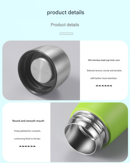White Premium 304 Stainless Steel Vacuum Insulated Water Bottle - 532ml Large Capacity Sports Flask with 12-24 Hour Thermal Retention, Leak-Proof Portable Travel Mug for Gym, Office, Car and Outdoor Activities