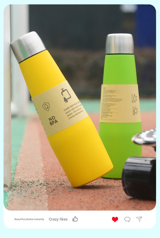 Red Premium 304 Stainless Steel Vacuum Insulated Water Bottle - 532ml Large Capacity Sports Flask with 12-24 Hour Thermal Retention, Leak-Proof Portable Travel Mug for Gym, Office, Car and Outdoor Activities