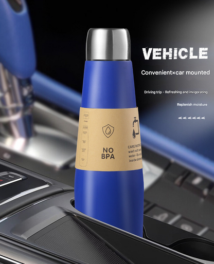Green Premium 304 Stainless Steel Vacuum Insulated Water Bottle - 532ml Large Capacity Sports Flask with 12-24 Hour Thermal Retention, Leak-Proof Portable Travel Mug for Gym, Office, Car and Outdoor Activities