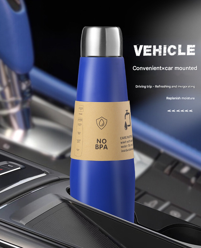2-piece White and Black Premium 304 Stainless Steel Vacuum Insulated Water Bottle - 532ml Large Capacity Sports Flask with 12-24 Hour Thermal Retention, Leak-Proof Portable Travel Mug for Gym, Office, Car and Outdoor Activities