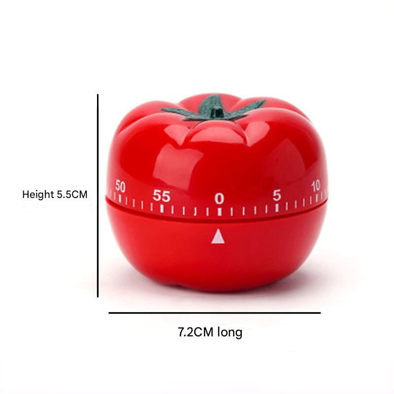 Big Size Tomato-shaped alarm Kitchen Timer - 60 Minute Mechanical Countdown Timer with Loud Alarm, Cute Vegetable Design, No Battery Required - Perfect for Cooking, Baking & Time Management