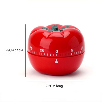 Big Size Tomato-shaped alarm Kitchen Timer - 60 Minute Mechanical Countdown Timer with Loud Alarm, Cute Vegetable Design, No Battery Required - Perfect for Cooking, Baking & Time Management
