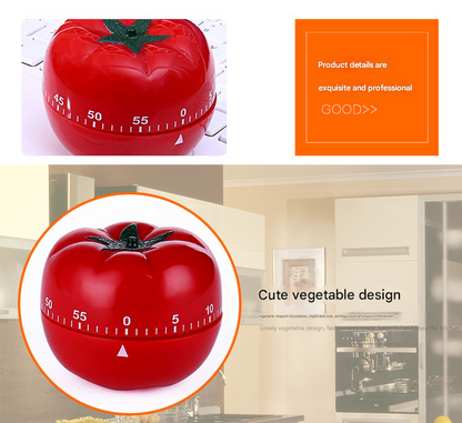 Big Size Tomato-shaped alarm Kitchen Timer - 60 Minute Mechanical Countdown Timer with Loud Alarm, Cute Vegetable Design, No Battery Required - Perfect for Cooking, Baking & Time Management