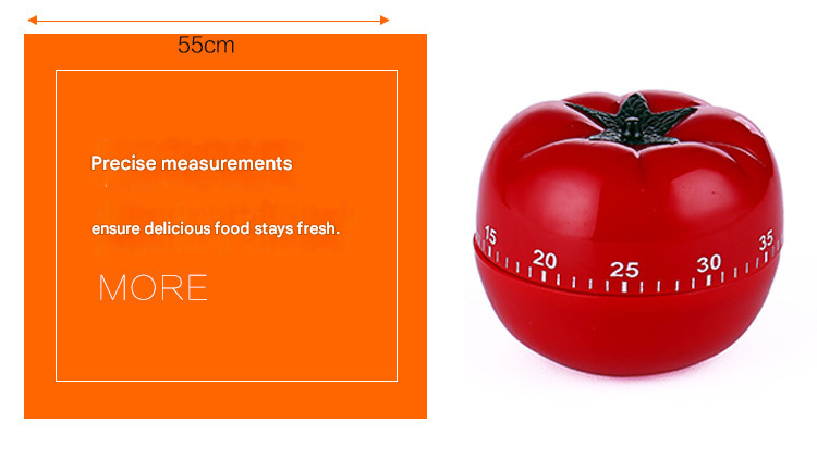 Big Size Tomato-shaped alarm Kitchen Timer - 60 Minute Mechanical Countdown Timer with Loud Alarm, Cute Vegetable Design, No Battery Required - Perfect for Cooking, Baking & Time Management