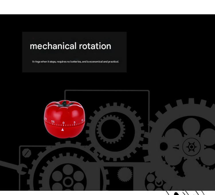 Big Size Tomato-shaped alarm Kitchen Timer - 60 Minute Mechanical Countdown Timer with Loud Alarm, Cute Vegetable Design, No Battery Required - Perfect for Cooking, Baking & Time Management