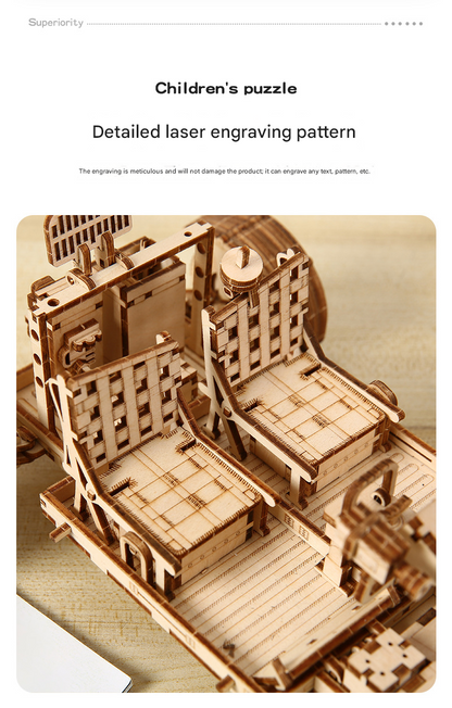3D Wooden Puzzle Lunar Rover Model Kit - DIY Space Exploration Vehicle