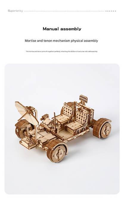3D Wooden Puzzle Lunar Rover Model Kit - DIY Space Exploration Vehicle
