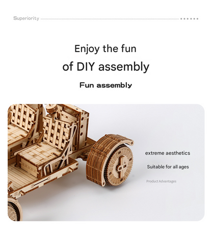 3D Wooden Puzzle Lunar Rover Model Kit - DIY Space Exploration Vehicle