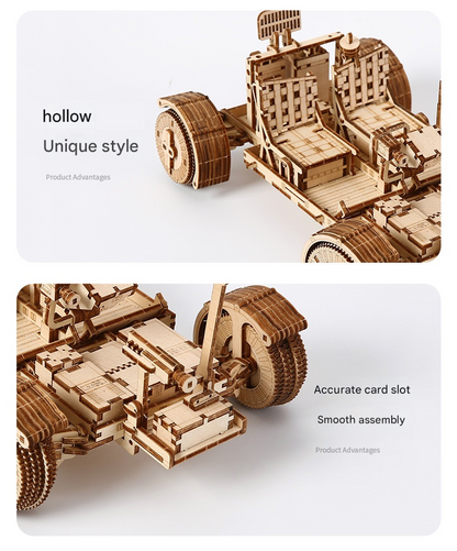 3D Wooden Puzzle Lunar Rover Model Kit - DIY Space Exploration Vehicle