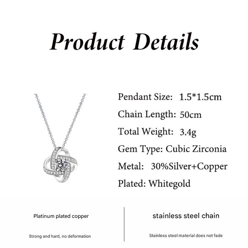 Gold-colored  Necklace  Rose Box Set Eternal Star Three-Leaf Clover Necklace - Mother's Day Gift, Comes with Free Gift Box - Mother's Day Jewelry Gift