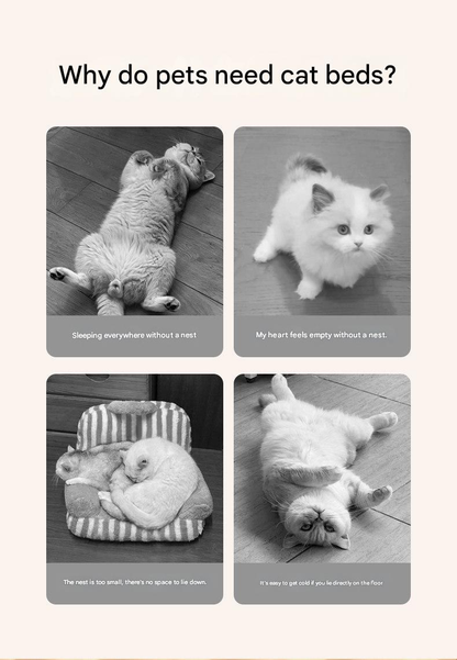 S size Green Plaid Cat Cave Bed Winter Warm Enclosed Pet House Cozy Cat Sleeping Bag Semi-Enclosed Cat Nest Small Dog Bed PP Cotton Filling Washable Pet Supplies