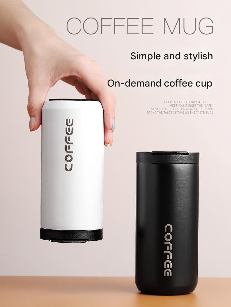 Gradient Blue Stainless Steel Coffee Mug 500ml Vacuum Insulated Travel Cup 8 Hours Heat Retention Leak-Proof Lid 304 Food-Grade Steel Portable Office Car Tumbler Reusable Gift Cup