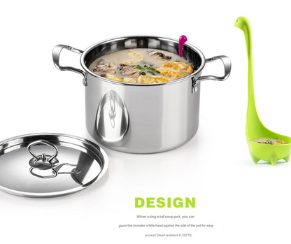 Blue Nessie Ladle Loch Ness Monster Soup Spoon Cute Dinosaur Shaped Standing Ladle Food-Grade Nylon Kitchen Utensil  Handle Heat Resistant 0-120C Funny Cooking Gadget Gift for Home Cooks