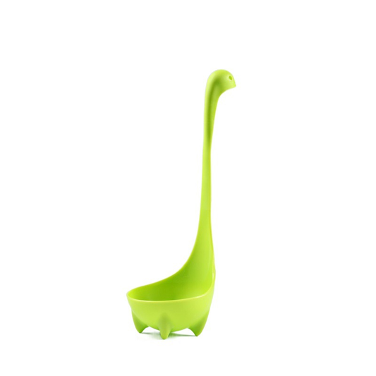 Green Nessie Ladle Loch Ness Monster Soup Spoon Cute Dinosaur Shaped Standing Ladle Food-Grade Nylon Kitchen Utensil  Handle Heat Resistant 0-120C Funny Cooking Gadget Gift for Home Cooks