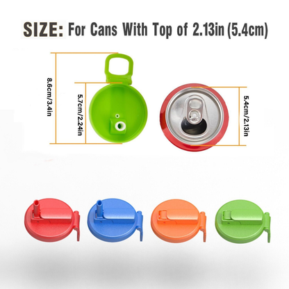 Purple Reusable Soda Can Lid with Straw and Carrying Handle - Spill-Proof Plastic Can Cover for Standard 2.13 Inch Cans, Portable Beverage Protector with Flip-Top Design, BPA-Free Drink Can Converter for Outdoor Parties BBQs Camping