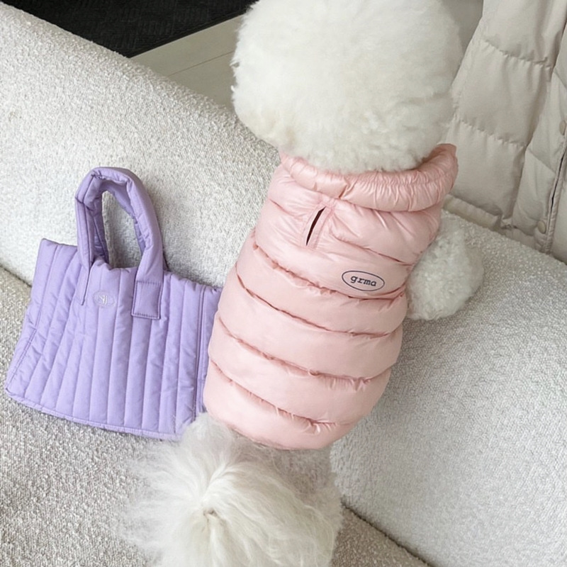 Blue S size Dog Winter Coat Quilted Puffer Jacket - Warm Cotton Padded Vest for Small Dogs, High Collar Pet Clothes for Chihuahua Yorkie Poodle Bichon Schnauzer, Lightweight Cold Weather Dog Apparel with Elastic Cuffs