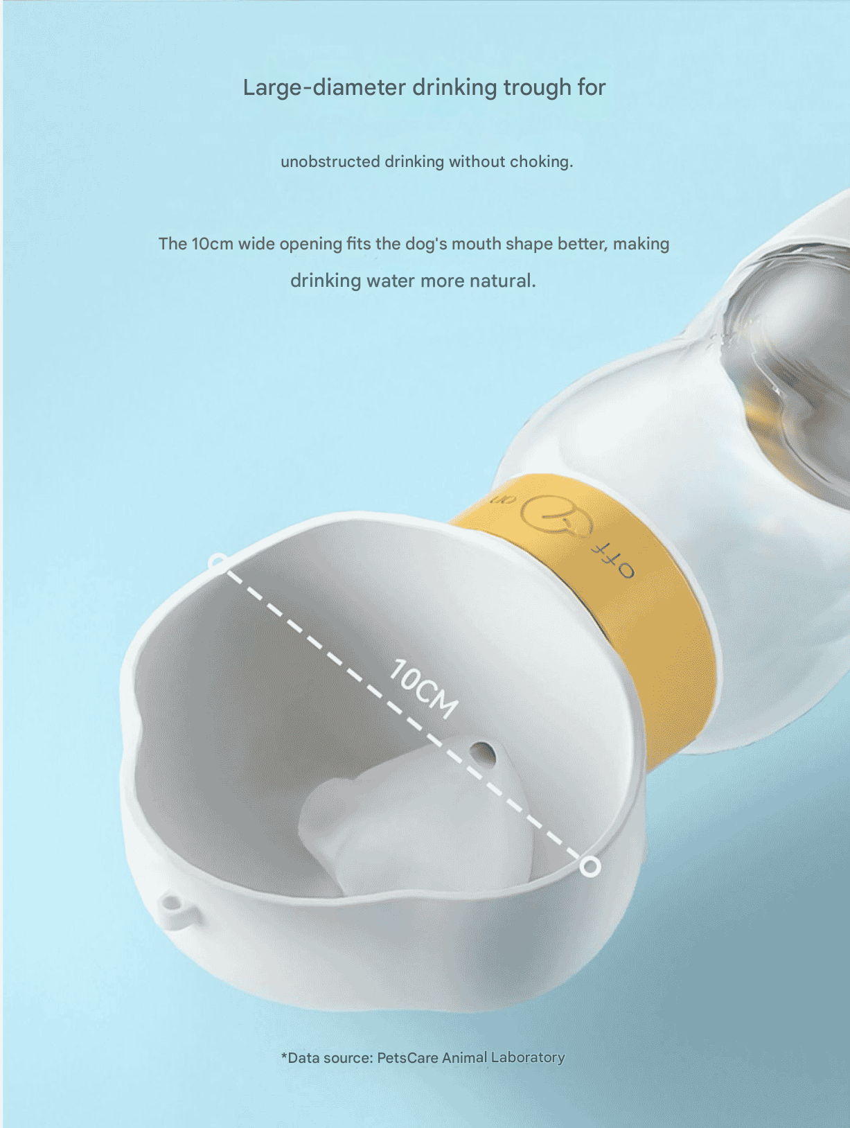 Yellow  Portable Dog Water Bottle with Food Container - 2-in-1 Leak-Proof Pet Travel Water Dispenser, Cloud-Shaped Drinking Bowl, Twist-to-Dispense Design, BPA-Free HIPS/PET Material for Walking Hiking Travel