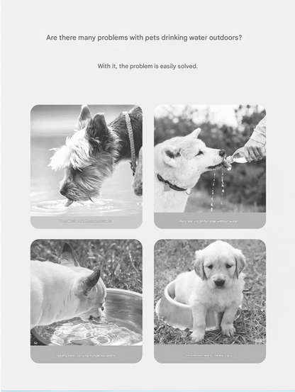 Yellow 350ml Portable Dog Water Bottle  - Leak-Proof Pet Travel Water Dispenser, Cloud-Shaped Drinking Bowl, Twist-to-Dispense Design, BPA-Free HIPS/PET Material for Walking Hiking Travel