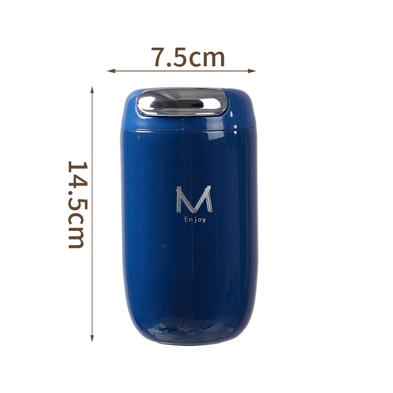 Blue Premium 316 Stainless Steel Coffee Tumbler - 350ml Vacuum Insulated Travel Mug with Sip Lid, Leak-Proof Egg Shape Design, Hot & Cold Beverage Cup for Office Commute Outdoor Gift