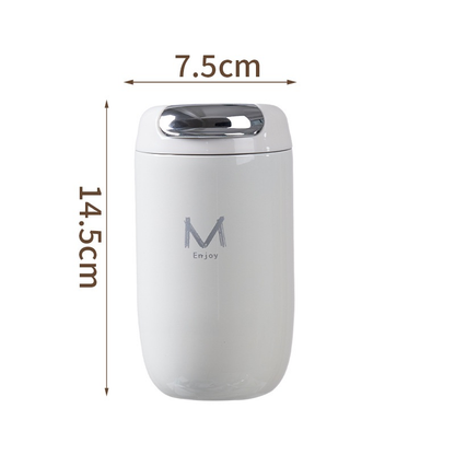 White Premium 316 Stainless Steel Coffee Tumbler - 350ml Vacuum Insulated Travel Mug with Sip Lid, Leak-Proof Egg Shape Design, Hot & Cold Beverage Cup for Office Commute Outdoor Gift