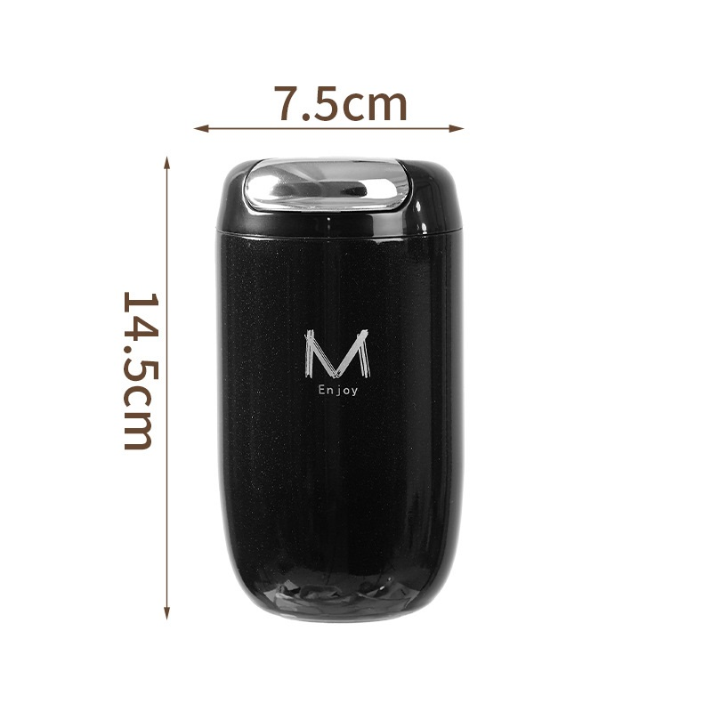 Black Premium 316 Stainless Steel Coffee Tumbler - 350ml Vacuum Insulated Travel Mug with Sip Lid, Leak-Proof Egg Shape Design, Hot & Cold Beverage Cup for Office Commute Outdoor Gift