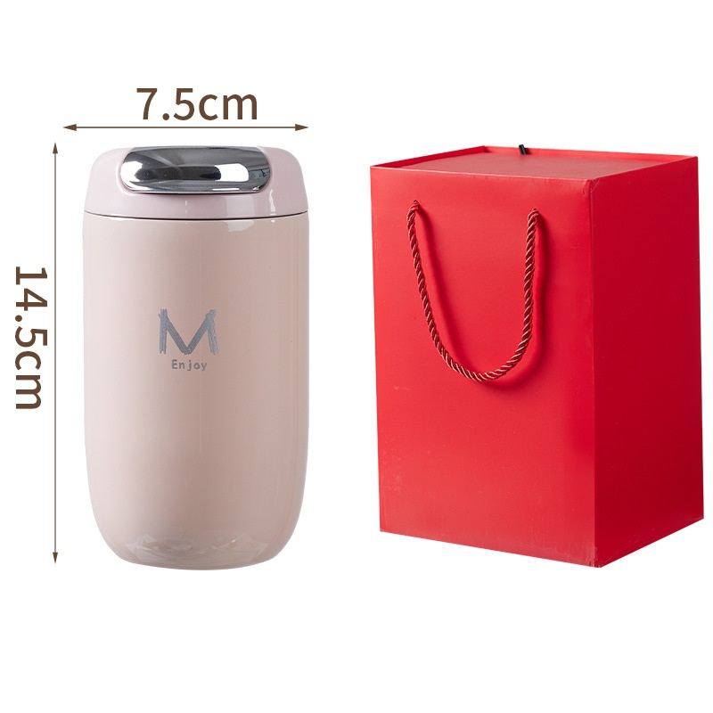 Pink Gift Box Set Premium 316 Stainless Steel Coffee Tumbler - 350ml Vacuum Insulated Travel Mug with Sip Lid, Leak-Proof Egg Shape Design, Hot & Cold Beverage Cup for Office Commute Outdoor Gift